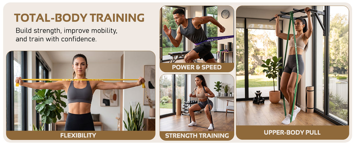 Resistance Band Set with Handles & Door Anchor – 5 Levels (5–125 lbs)