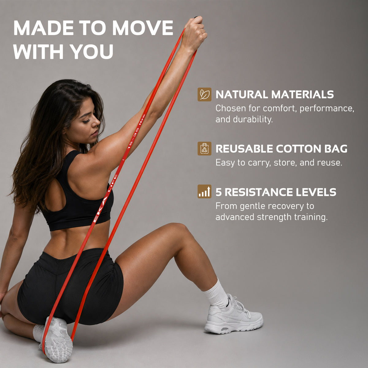 Resistance Band Set with Handles & Door Anchor – 5 Levels (5–125 lbs)